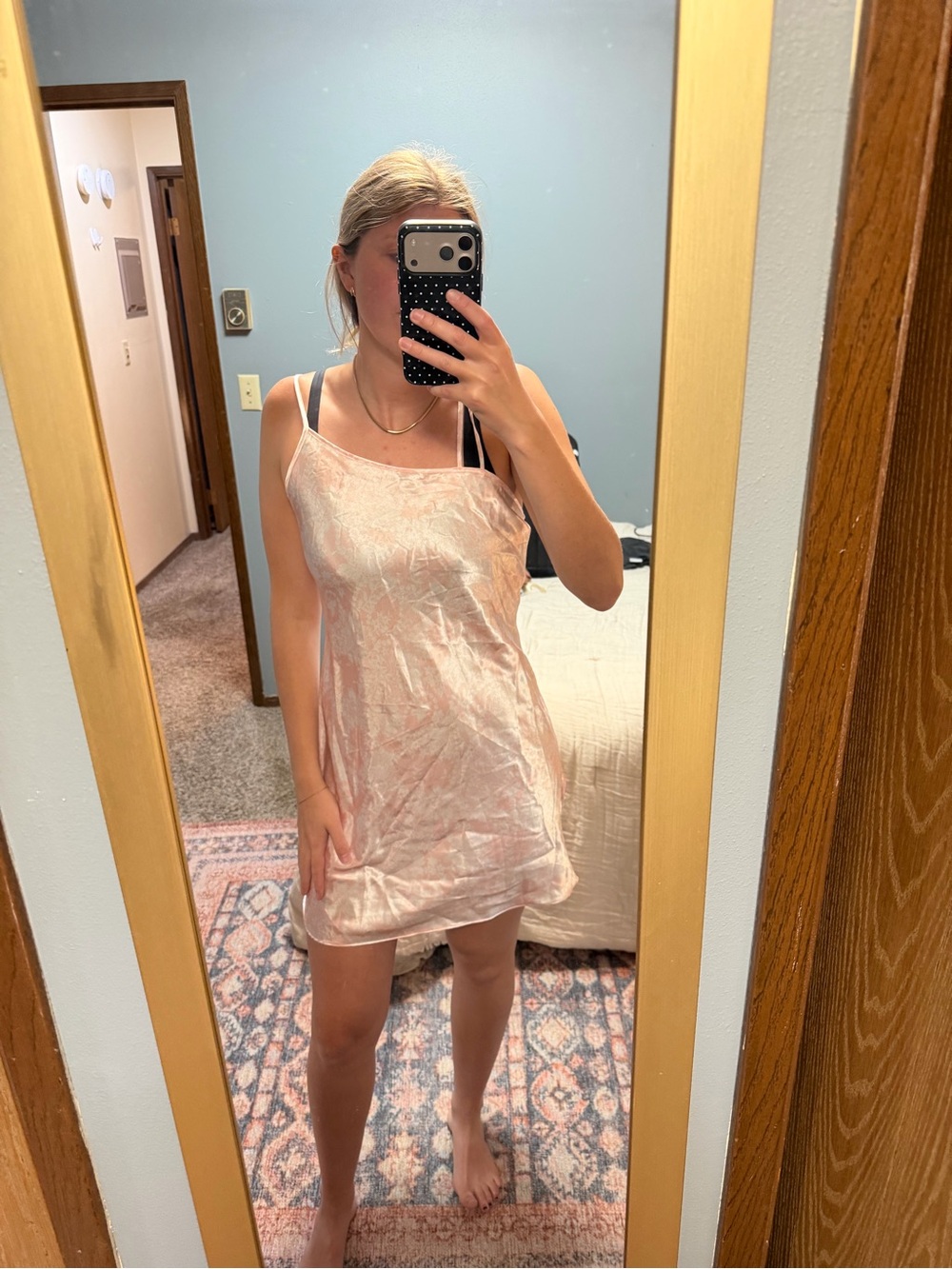 Silky Pink Slip Dress - Lightweight Dress